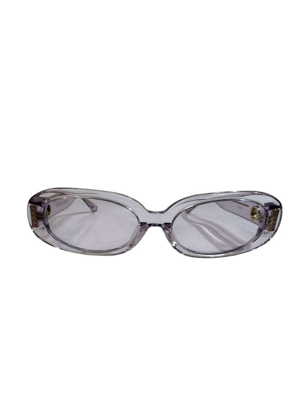 Linda Farrow Cara Sunglasses in Transparent Lilac Purple